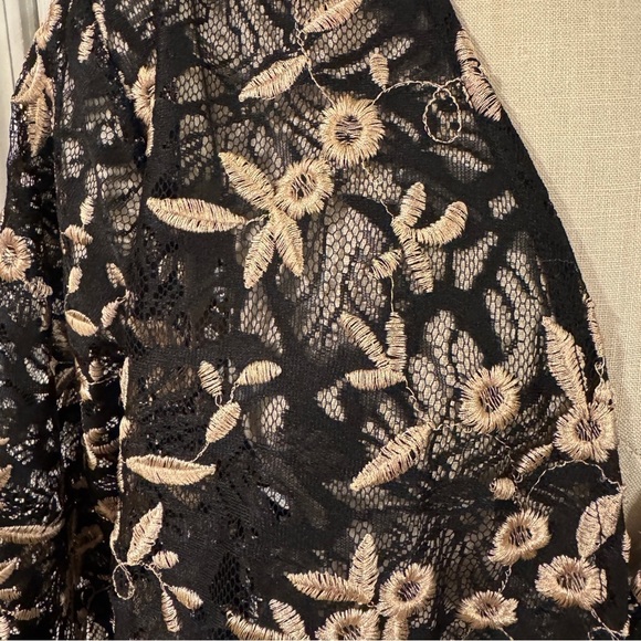 Catherines 2XWP Petite Black Floral Lace Kimono Jacket Duster - Picture 2 of 7